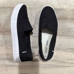 TOMS Black Canvas Slip-Ons